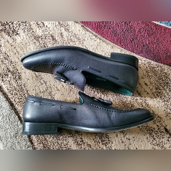 Mezlan Black Pebbled Leather Tassel Slip On Loafers 13559 Size 11 M - Picture 7 of 12